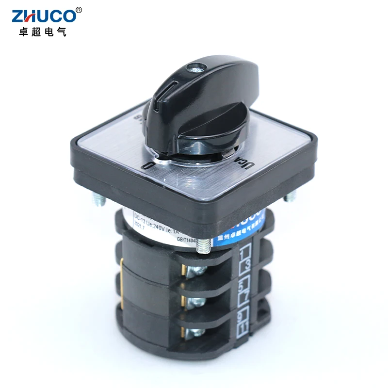 ZHUCO LW8D-10/YH3.3 10A 660V 4 위치 3 상 측정 전압계 변환 선택기 전환 캠 스위치