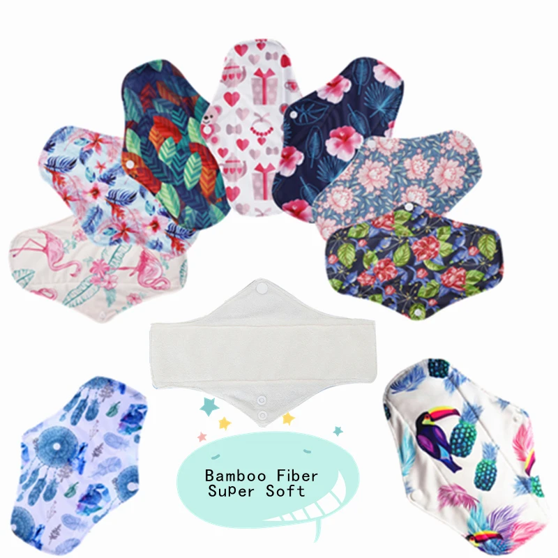 [simfamily]10PCS bamboo fiber Sanitary Pads Regular Flow pads Reusable