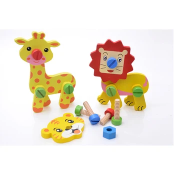 

children wooden toys disassembly animal combination toys early education nut assembly combination toys children's gifts