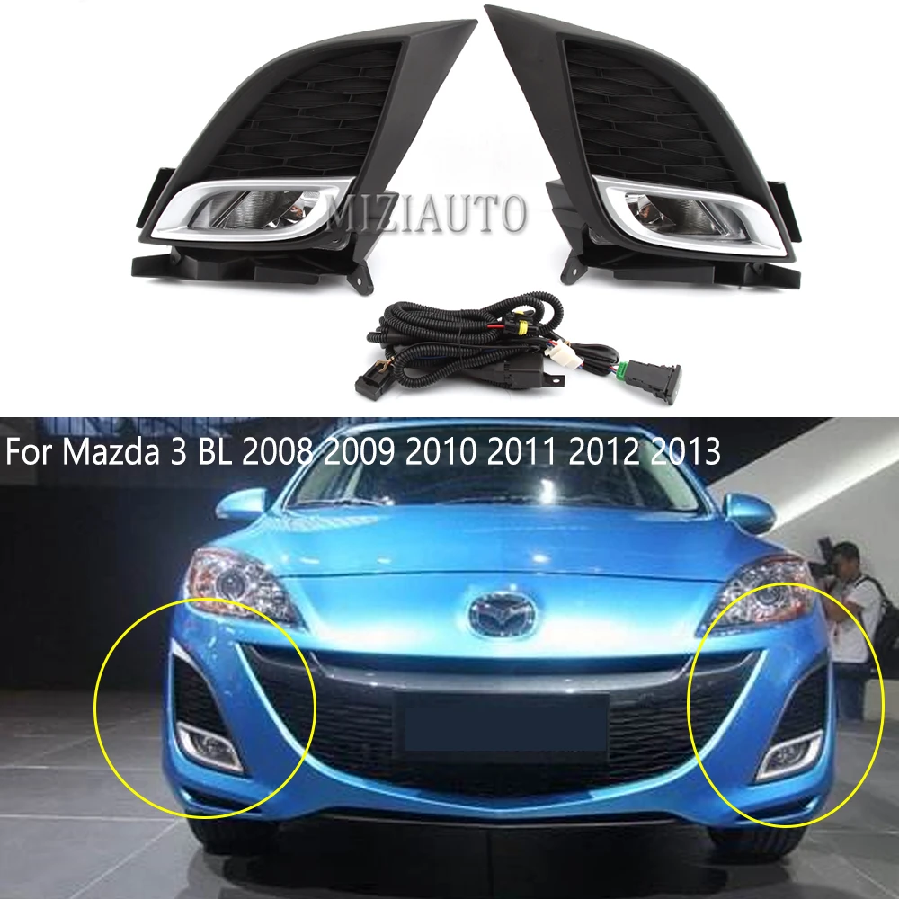2012 2013 MAZDA MAZDA3 CHROME BUMPER DRIVING FOG LIGHT SET W SWITCH 50W 8K HID 2012 2013 MAZDA