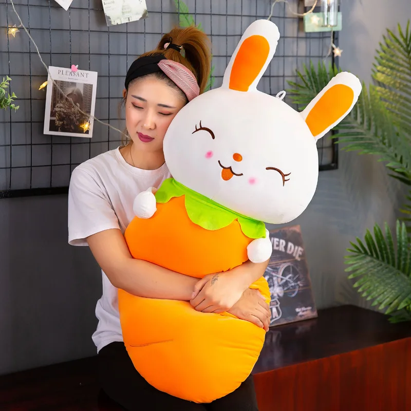 

& Vegetable Fruit Pillow Carrot Rabbit Doll Plush Toys Large Size Software Pillow for a Girlfriend