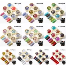 Хит, 6 цветов, женский набор для ногтей с блестками, зеркальный эффект, блеск для ногтей, порошок с герметиком CNT 66