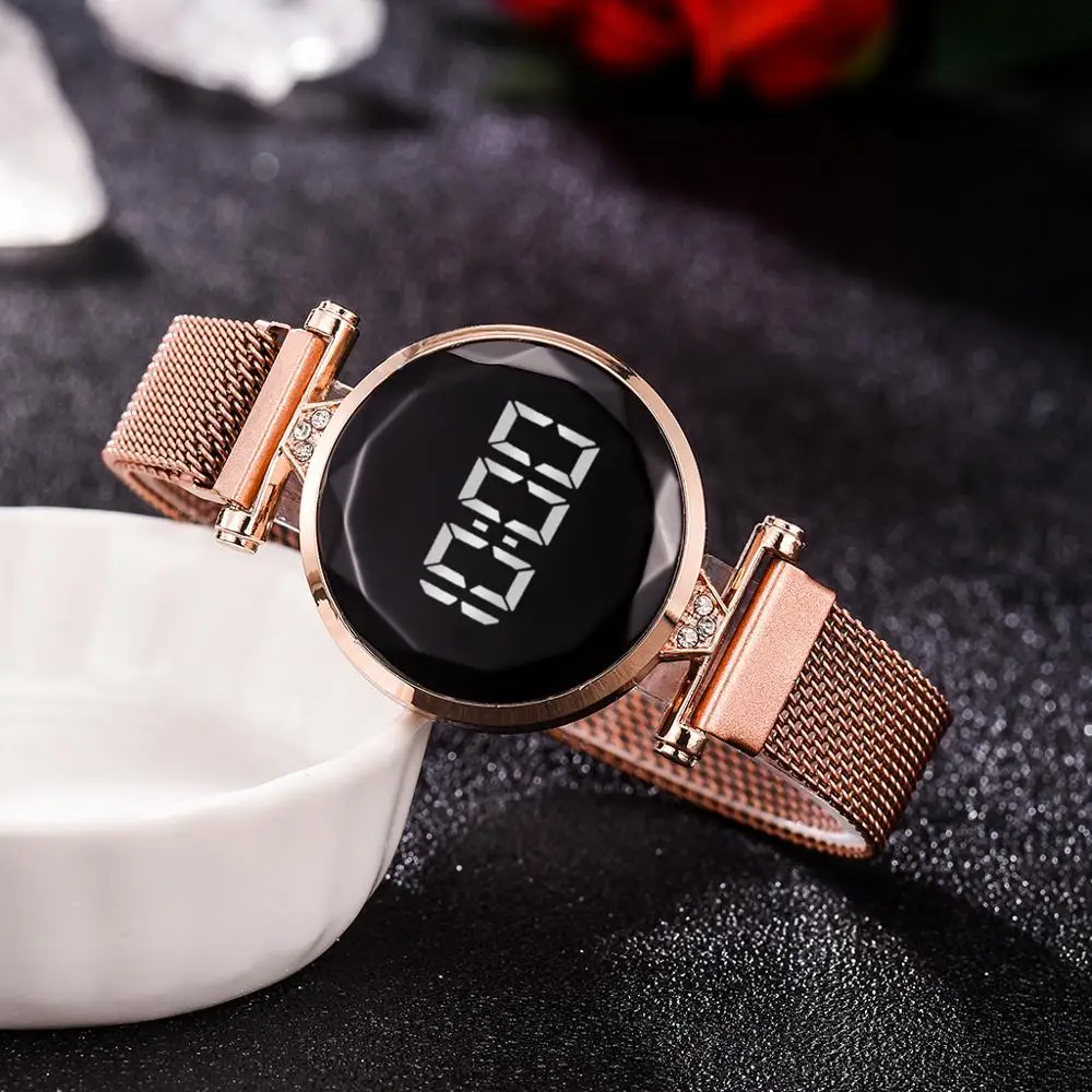 Comprar Reloj LED popular redondo para mujer, reloj cuadrado a