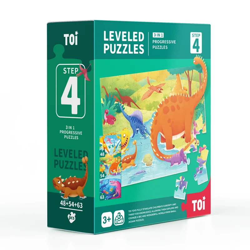 

2020 Educational Toy Leveled puzzle for Kids step4 Dinosaur to exercise your children's brain