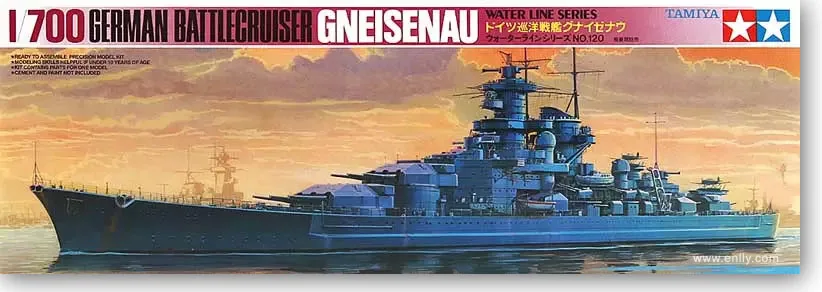 Tamiya 77520 1/700 Waterline Model Kit WWII German Battle Crusier Ship Gneisenau WarShip Toy Plastic Assembly Building | Игрушки и хобби