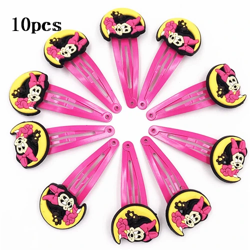 3-10pcs 10 шт., эластичная резинка для волос с Микки и Минни для девочек, детские заколки для волос с блестками для маленьких девочек, аксессуары для волос с Микки Маусом, заколка для волос - Цвет: 3-10pcs