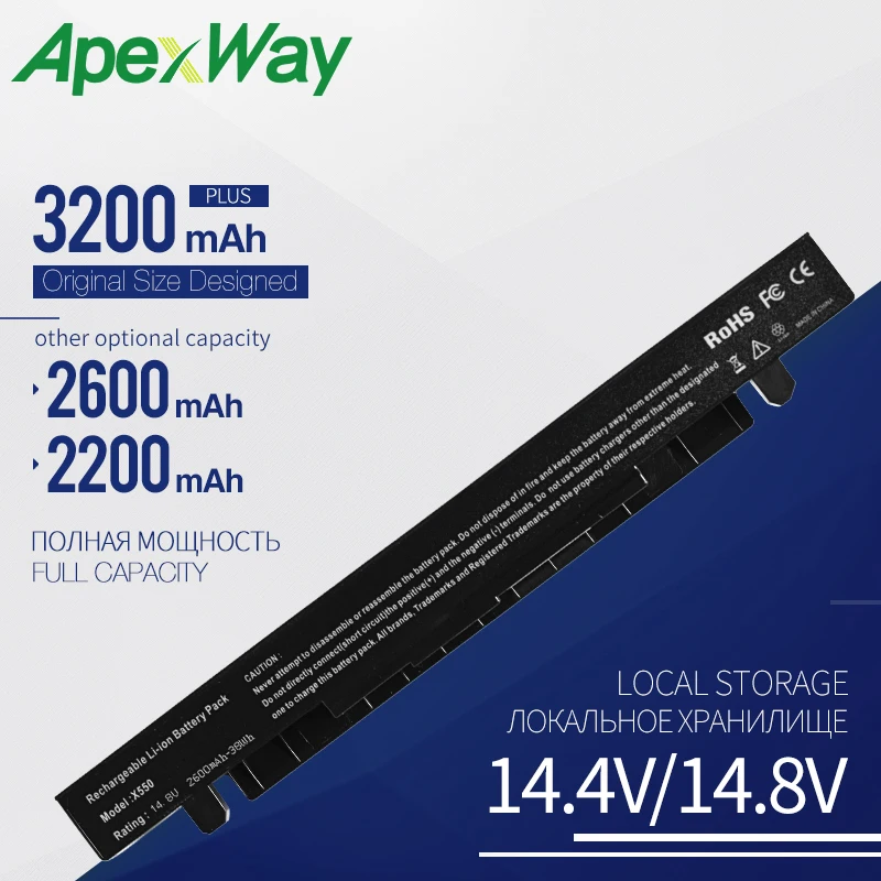 

Apexway A41-X550A Laptop Battery for ASUS A41-X550 X450 X550 X550C X550B X550V X450C X550CA X452EA X452C