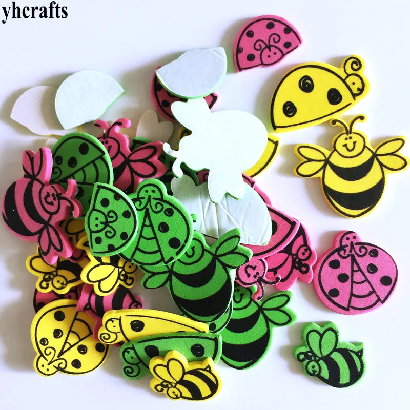 40PCS insect 1 пакетов/лот с принтом «Снеговик» для подарочная коробка Снежинка Рождественский пенные наклейки раннего обучения Обучающие промыслы игрушки "Сделай своими руками" Детская комната орнамент - Цвет: 40PCS insect