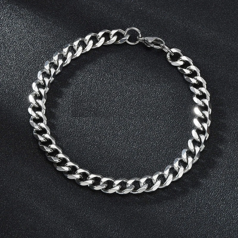 Chain Bracelet Stainless Steel Bracelets Stainless Steel Jewelry Polished Stainless Steel Bracelet For Men Women 3/5/7/9mm