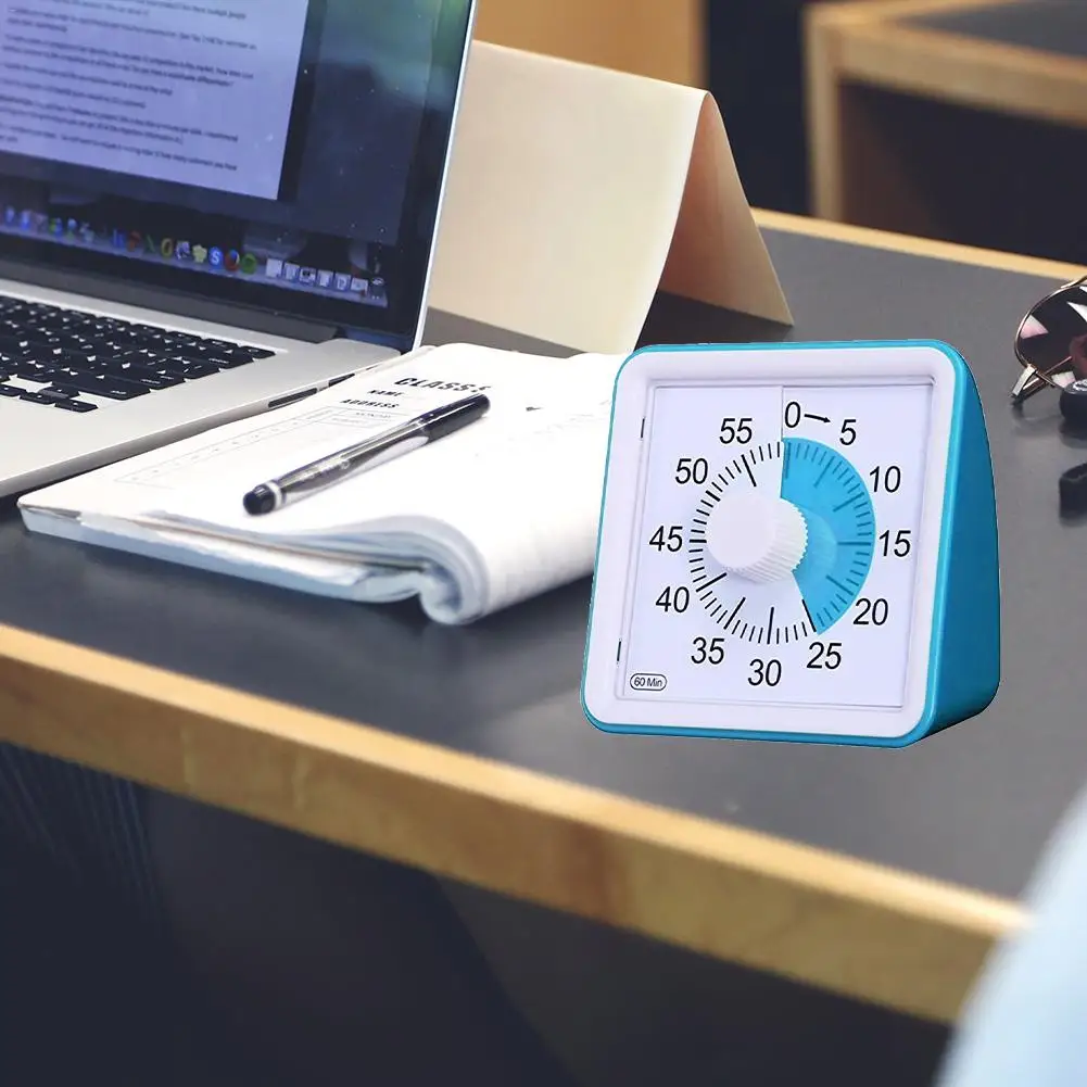 Silent Time Timer 60 Minutes Hourly Chime Clock Kids Classroom Conference Countdown Desk Clock Time Management Tool