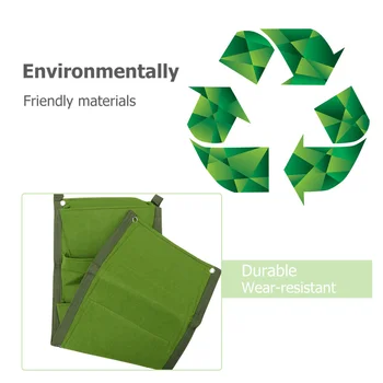 

1Pc Wall Hanging Planting Bag Vertical 6 Grid Pocket Planter Plant Growing Container Bag for Home Garden Balcony (Military Green