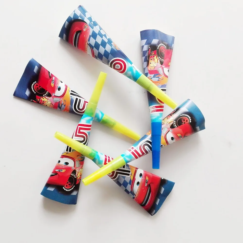 6pc/set Cartoon Lightning Mcqueen Theme Noise Maker/whistle Boy Favor Birthday Party Decoration Supplie Blowouts Whistles Cars | Дом и сад