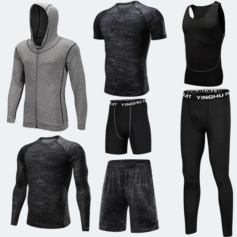 7PCS -5 Мужская спортивная одежда, спортивный костюм, спортивная одежда, спортивные штаны, спортивная одежда, мужская спортивная одежда - Цвет: 7PCS -5