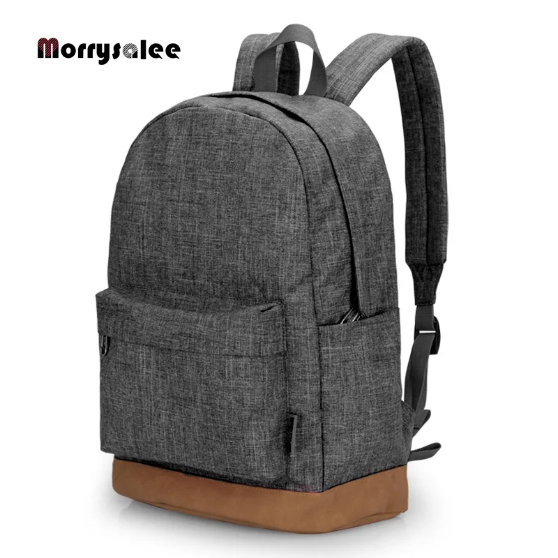 

Men Male Canvas Backpack Gray Casual Rucksacks 15inch Laptop Backpacks College Student School Bag Backpack Women Bag