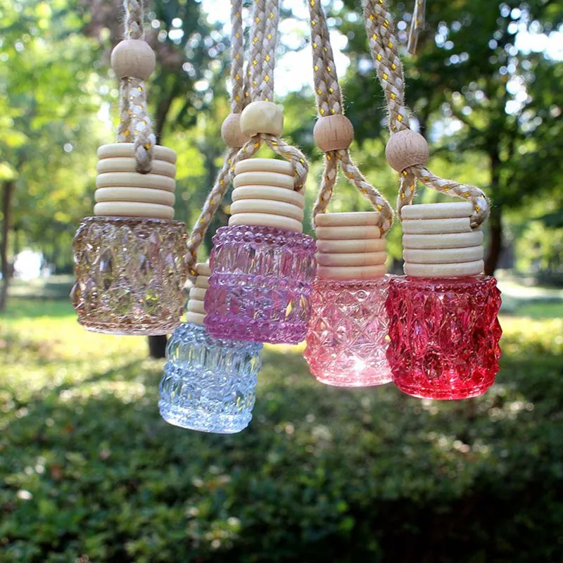 

Car Hanging Perfume Pendant Fragrance Air Freshener Empty Glass Bottle For Essential Oils Diffuser Automobiles Ornaments