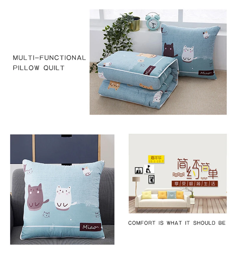 cushion covers 2 In 1 Cushion Blanket Car Sofa Lumbar Throw Pillow Blanket Quilt Foldable Pillows Cushions Patchwork Quilt Blanket cusionpatio chair cushions