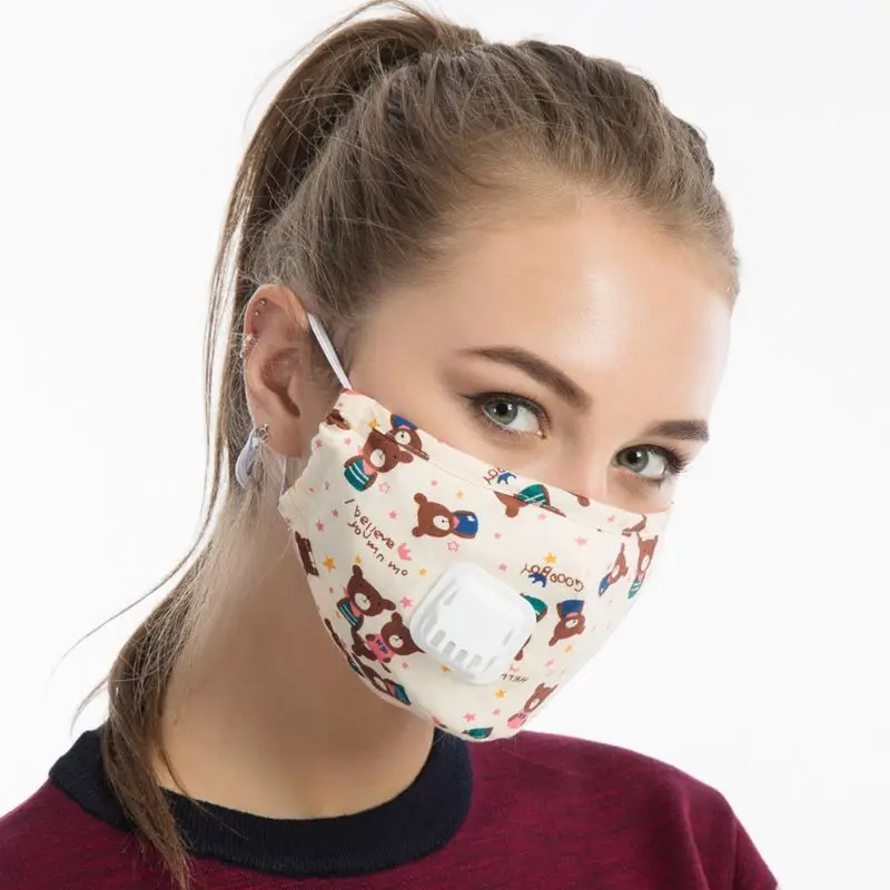 

Men Unisex Winter Cotton PM2.5 Mouth Mask Cartoon Printed Anti Dust Pollution 95AB
