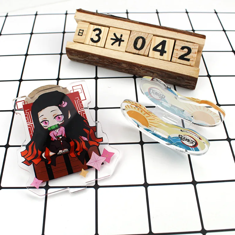 

14CM Acrylic Cartoon Demon Slayer Kamado Tanjirou Agatsuma Zenitsu Nezuko Cute Thing Toys Gift