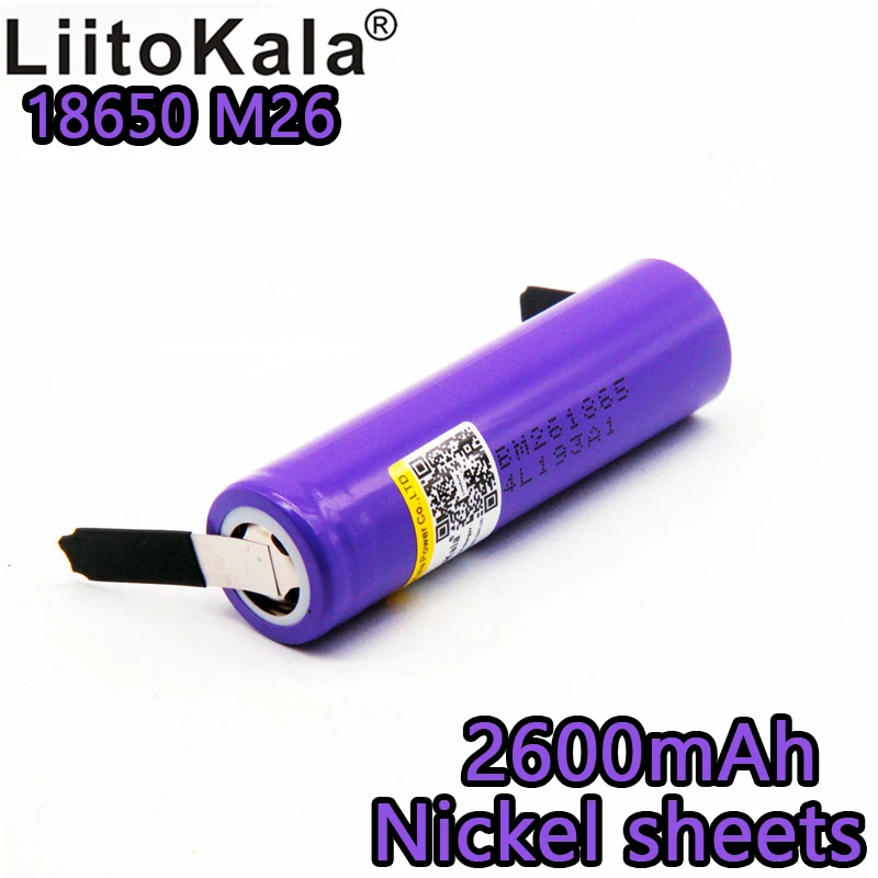 LiitoKala M26 18650 литиевая батарея 2600mAh 3,7 V аккумуляторная батарея обработки никелевой ленты для разъемов