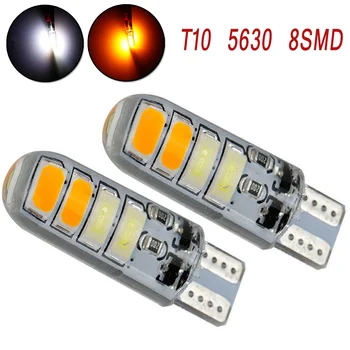 

Pair T10 194 168 W5W 8SMD Car LED Strobe Flash Light Bulbs White&Yellow Lamp 12V