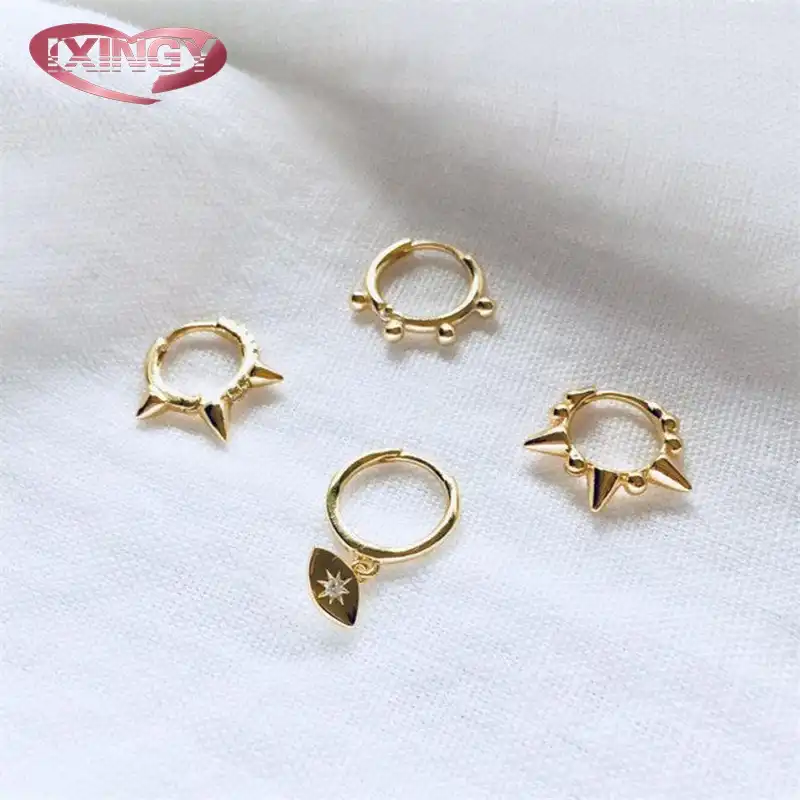 Мини сглаз маленькие серьги-кольца для женщин 100% стерлингового серебра 925 серьги-гвоздики модные ювелирные изделия для ушей склад