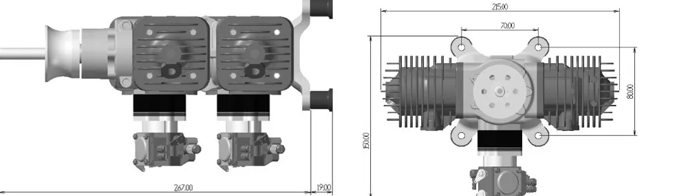DLA128 128C четырехцилиндровый бензиновый двигатель для RC самолета