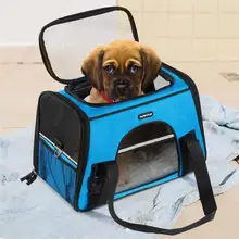 POPETPOP переноска для домашних животных авиакомпания Утвержденная дорожная сумка для домашних животных премиум-класса под сидением Совместимость для собак и кошек(синий