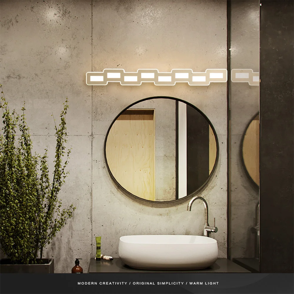 

Creative graphic combination led mirror headlights Bedroom room bathroom toilet simple post-modern Nordic mirror headlights