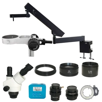 

3.5X-90X PCB inspection Trinocular Articulating Arm Pillar Clamp Zoom Stereo Microscope 20MP HDMI USB digital microscope camera