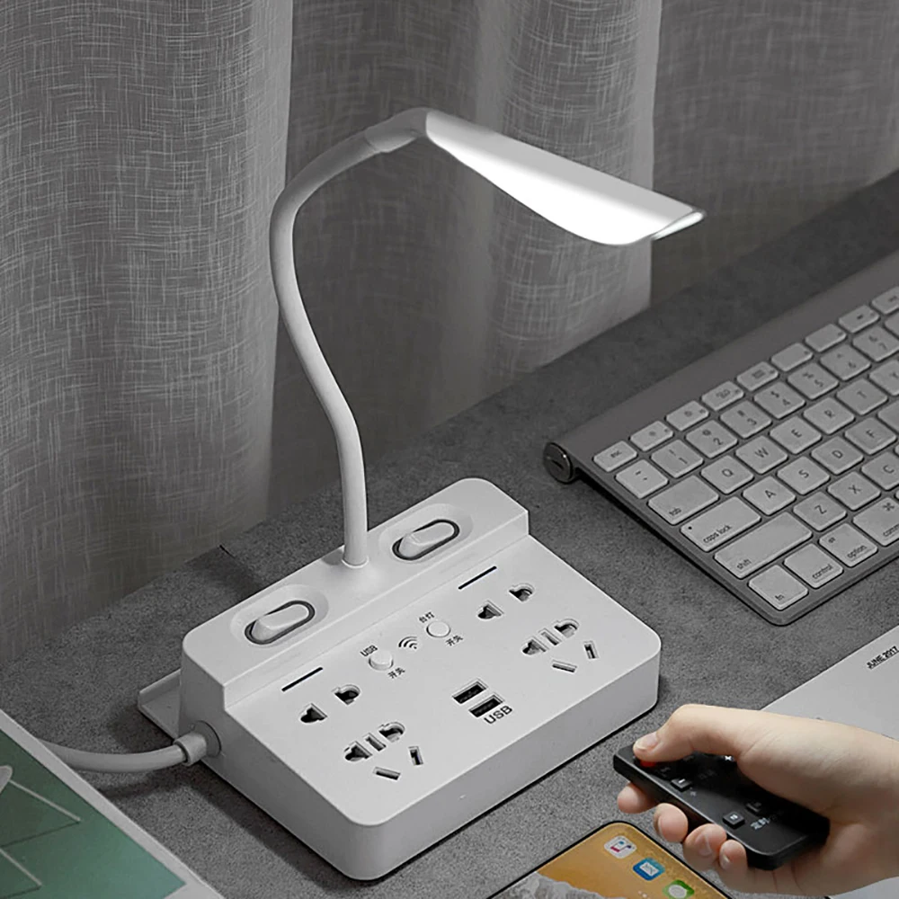 Умная Настольная лампа с удлинителем быстрая зарядка USB-розетки и выключатели