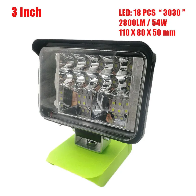 54W LED Work Light For Dewalt 18V 20V Outdoor Tools Flashlight Li-ion Battery DCB183 DCB206 DCB609 | Автомобили и мотоциклы