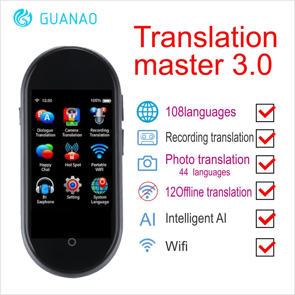 Portable Smart 108 Language Voice Translator Portable Dual Philips portable-smart-108-language-voice-translator-portable-dual-philips