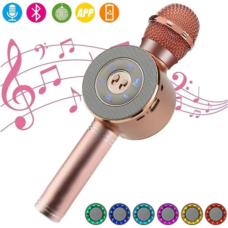 

Portable Bluetooth Karaoke Microphone wireless Professional Speaker Home KTV Handheld Microphone for Android/iOS