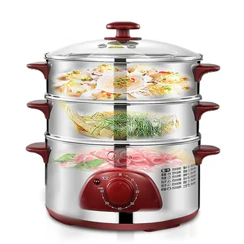 

Multi functional Home Electric Hot Pot Electric Cooker Three-layer Electric Steamer Hotpot Hot Pot 220V