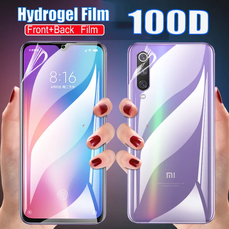 100D полное покрытие передняя + задняя защитная Гидрогелевая пленка для Xiaomi Mi 9 SE CC9