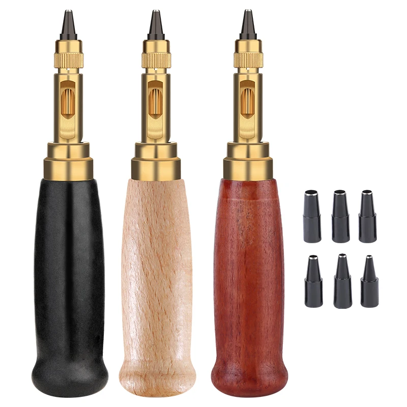 DIY Leather Punch Rotary Punch Belts Hole Punch Screw Removable With 6