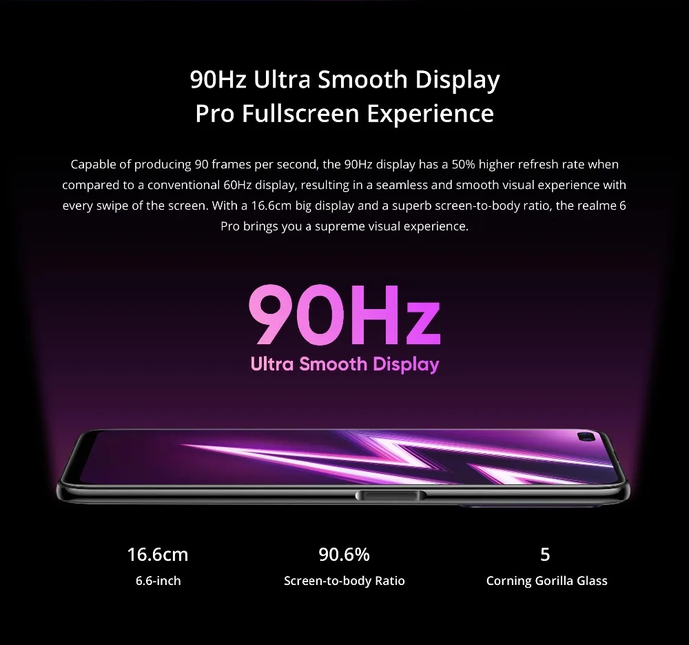 Realme 6 Pro Mobile Phone 6.6inch 90Hz Display 64MP Cam 8GB 128GB Snapdragon 720G Smartphone Cellphone Android Phone Telephones