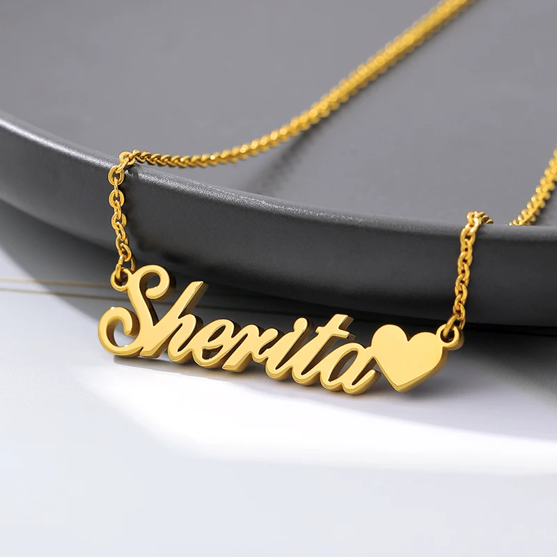 Custom Necklace Heart Pendant Stainless 