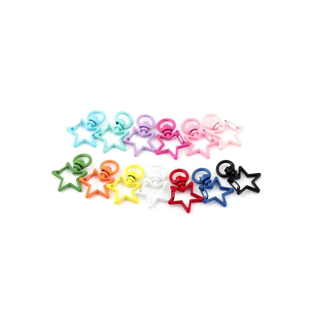 5Pcs Metall Stern Karabiner Haken Bunte Schlüssel Ringe Anschlüsse für DIY Schlüsselanhänger Decor Schmuck, Die Entdeckungen Zubehör – Detail 7