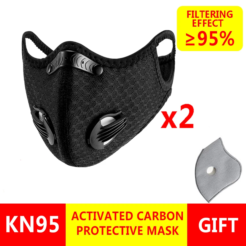 

PM2.5 Mouth Mask 2pcs/lot 5 layers filter Anti Haze Anti Allergic flu Prevent Droplet Infection mask Respirator Face Mask