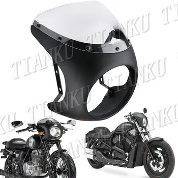 

UNIVERSAL FIT 7" HEADLIGHT RETRO CAFE RACER STYLE HANDLEBAR FAIRING & SCREEN