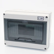 8 Way Plastic Electrical Distribution Box Waterproof MCB Box Enclosure Box Junction Box HT Series 1 pcs powder coating hot selling wall enclosure aluminum electrical distribution box 55 160 219mm aluminium enclosure box