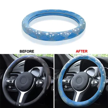 

For Women Ladies Girls High Quality Crystal Car Steering Wheel Covers Bling Diamond Steering Wheel Auto Accessories