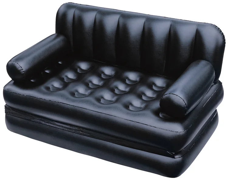 2 In 1 Inflatable Air Mattress And Sofa Decor Tech Sofa color-name: black