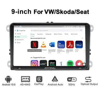 

JOYING 2 din 9 inch head unit Octa Core 4GB RAM Car Radio player support 4G&DSP support Carplay For VW passat b6 Rapid Golf RDS