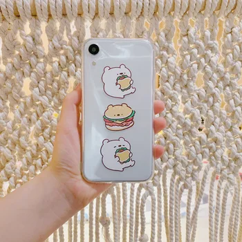 

2020 Cute Animal Burger Bear Case for iPhone 11PROMAX 11 11PRO 6 6S 7 8 7Plus 8Plus X XR XS XSMAX Nice Transparent Soft Case