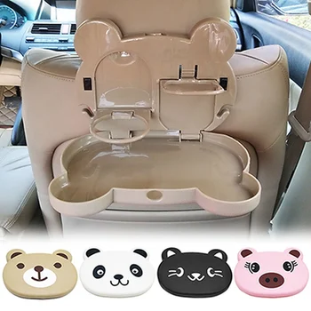

4 Colors Cartoon Foldable Auto Car Back Seat Table Drink Food Cup Folding Table Tray Holder Stand Desk Storage Shelves Meal Desk