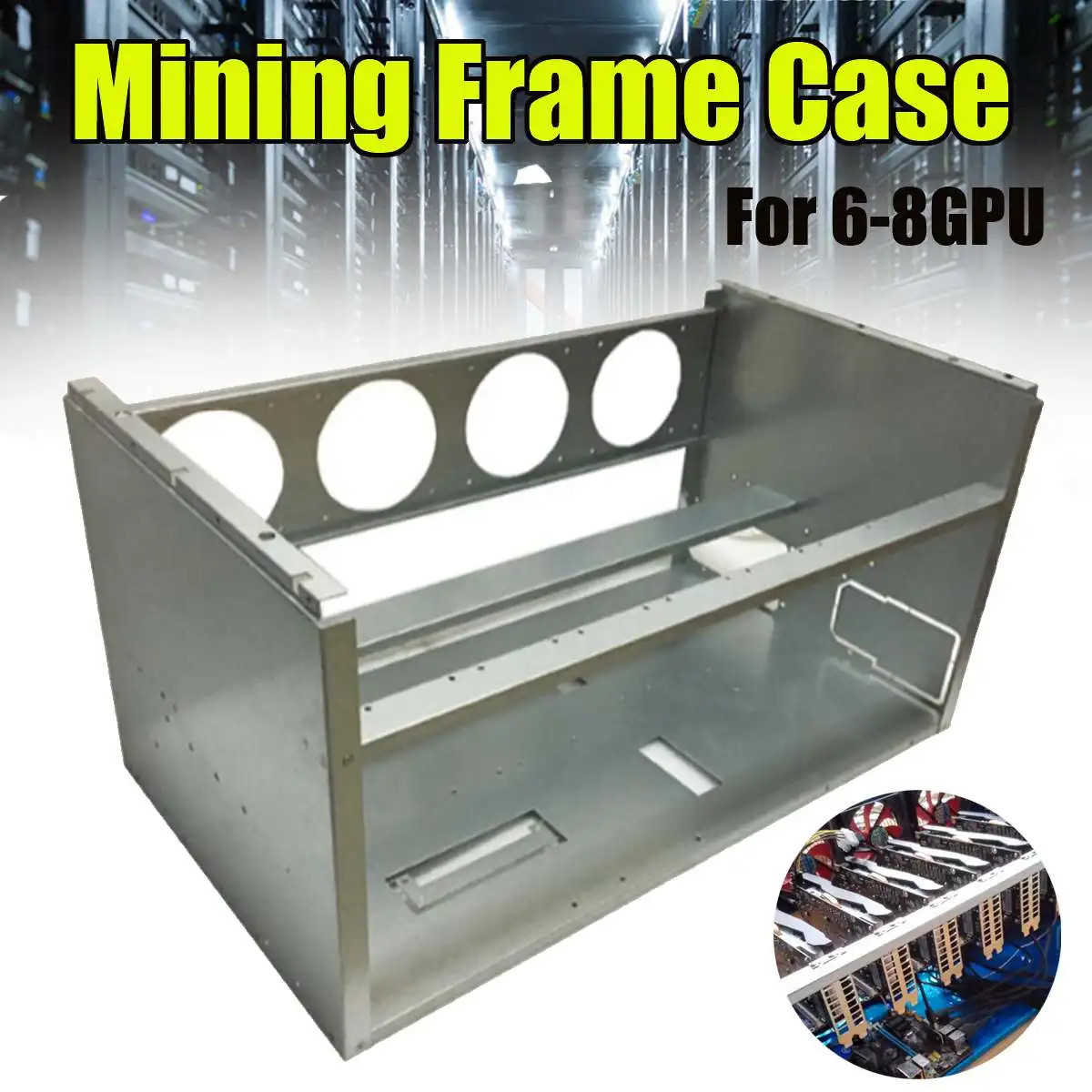 

Open Air Frame 8 GPU 4 Fans Open Air Pro Mining Computer Alloy Case Frame Rig Stackable Case for 8 GPU ETH BTC ZEC Ethereum