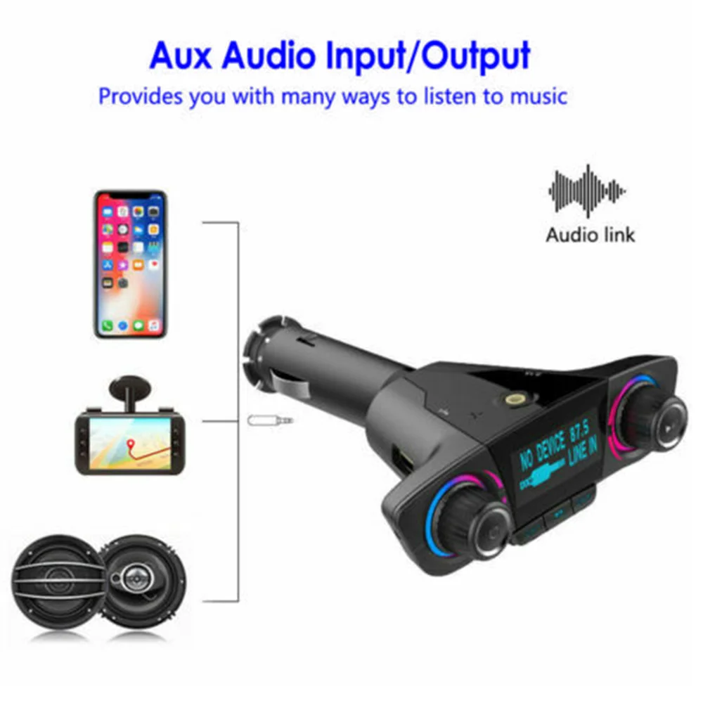 Автомобильный fm-передатчик Bluetooth Hands Free Aux аудио USB MP3 плеер модулятор набор
