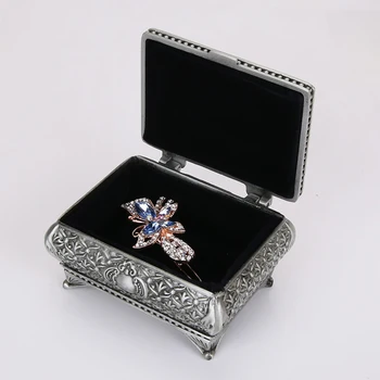 

8X5.5X4CM Metal Craft Pewter Creative Ring European Jewelry Storage Box Durable And Practical For Home